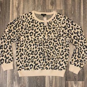 NWT J. Crew 100% merino wool leopard print sweater